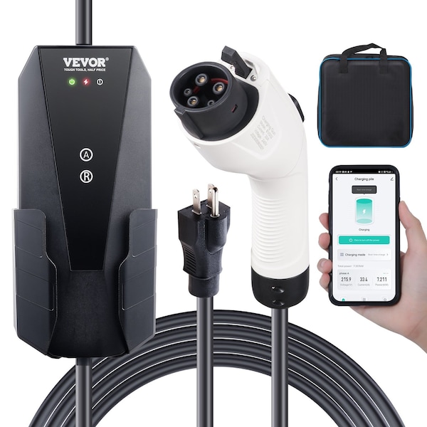 Vevor Portable EV Charger EV Car Charging Cable 16Amp Level 1&2 NEMA 6-20P/5-15P EV-B06-US003A - main