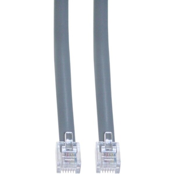 Cable Wholesale 8102-66107 7 ft. 6P & 6C Silver Satin Straight; Telephone Cord Data - RJ12 8102-66107 - main