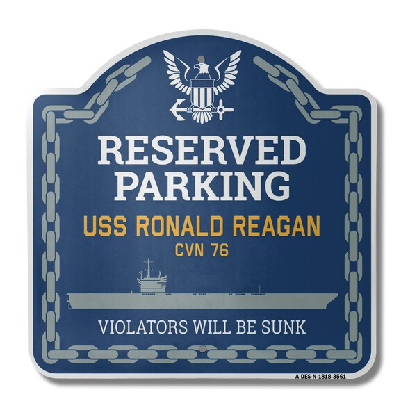 Signmission USS RONALD REAGAN CVN 76, 18 Inch x 18 Inch, Heavy Gauge Aluminum A-DES-N-1818-3561 - main
