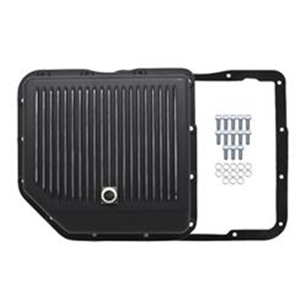 Cfr Performance Aluminum Transmission Pan Kit Deep Finned - Black for Chevy & Gm Turbo Th-350 CF55003 - main