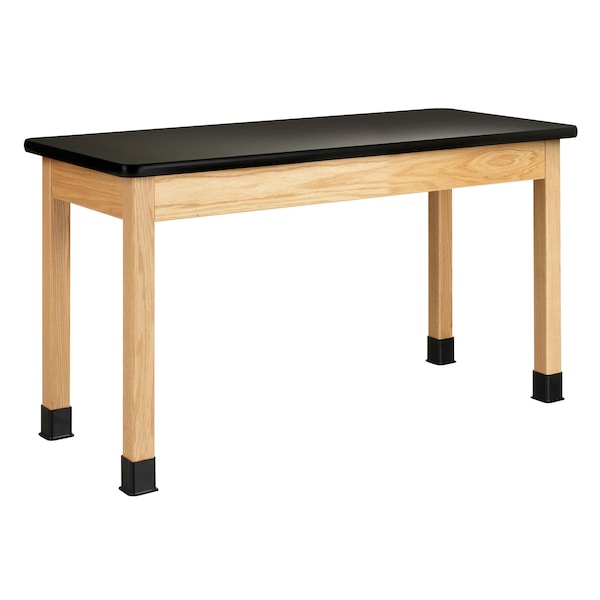 Diversified Spaces Plain Apron Table, Oak, Wood Frame, 54 in W, Black P720LBBK30E - main