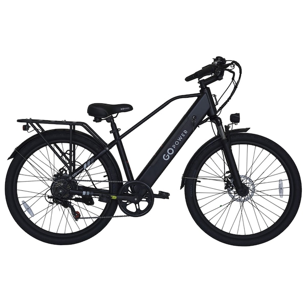 Gopowerbike GoScout Adult Electric Bike 20mph Max Speed and 500W Motor, Black BV26BLK - main