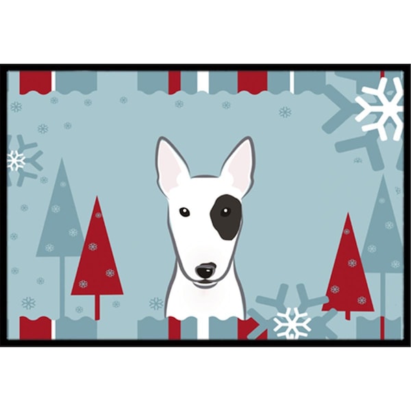 Carolines Treasures BB1705JMAT Winter Holiday Bull Terrier Indoor & Outdoor Mat, 24 x 36 in. BB1705JMAT - main