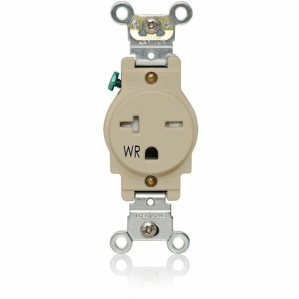 Leviton Plugs&Rcptcls, 20A, 250VAC, Ivory, Nylon, PK1 W5461-T0I - main