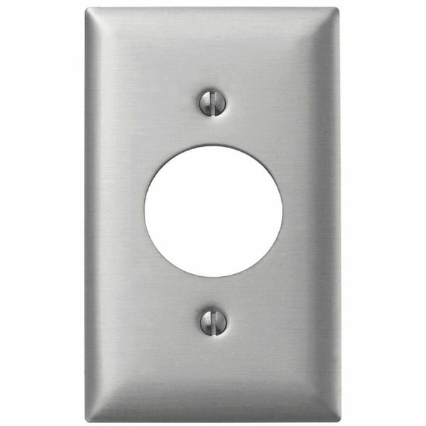 Hubbell Wiring Device-Kellems Wallplates and Boxes, Metallic Plates, 1- Gang, 1) 1.60" Opening, Standard Size, Aluminum SA720 - main
