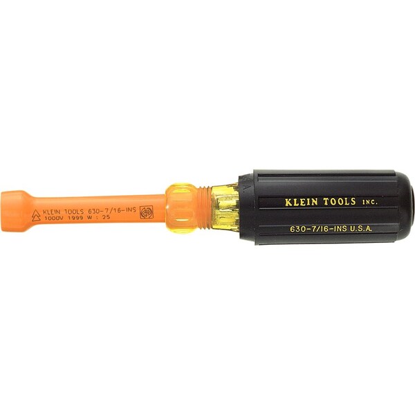 Klein Tools 1/2-Inch Nut Driver, 3-Inch Shaft, Cushion-Grip 630-1/2 - main