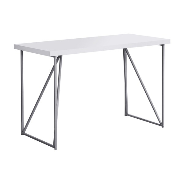 Homeroots 47" White and Silver Computer Desk 333495 - main