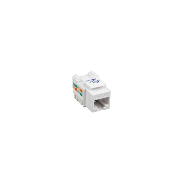 Cable Wholesale Cat6 Keystone Jack, White, RJ45 Female to 110 Punch Down, PoE++ Type 4 100W 326-121WH - main