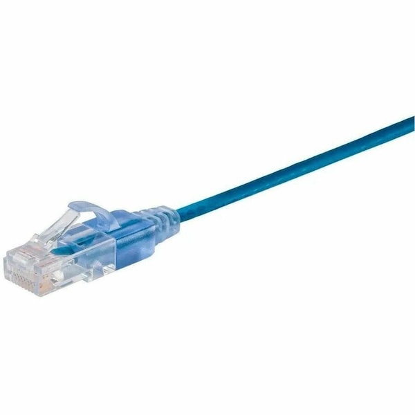 Monoprice CAT6A 1FT BLUE PATCH CABLE_ UTP_ 30AWG_ 10G_ PURE BARE COPPER_ SNAGLE 44499 - main