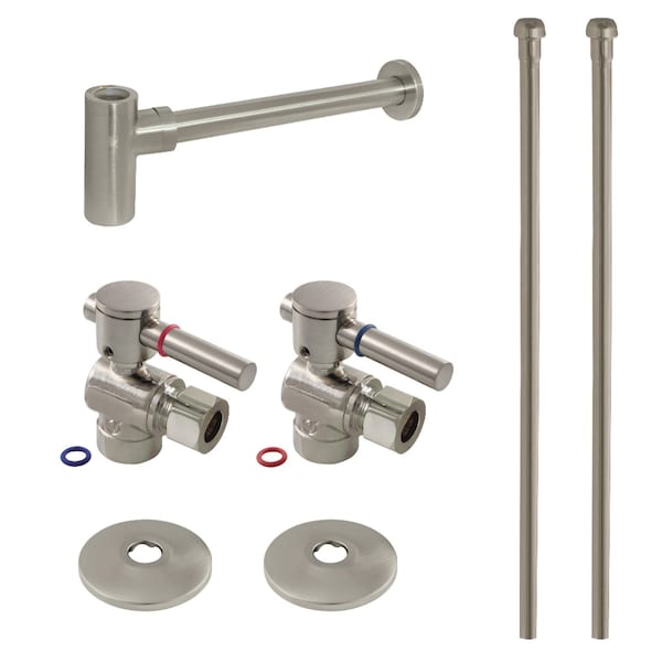 Kingston Brass Plumbing Sink Trim Kit with Bottle Trap, Brushed Nickel CC43208DLLKB30 - main
