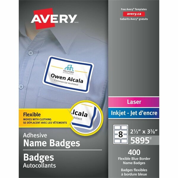 Avery Flexible Printable Name Tags, PK400 05895 - main