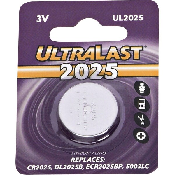Dantona NABC UltraLast UL2025 Lithium Button General Purpose Battery - 3V DC UL2025 - main