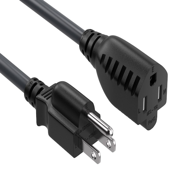 Sanoxy 3ft Outlet Saver Power Extension Cord NEMA 5-15P to NEMA 5-15R SNX-CBL-LDR-PW104-1203 - main