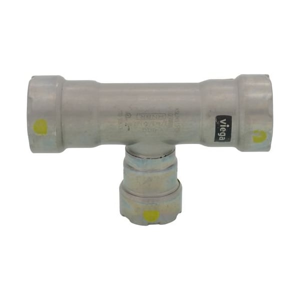 Viega MegaPressG tee P1 0.75 P2 0.75 P3 0.5 carbon steel zinc-nickel coating 25331 - main