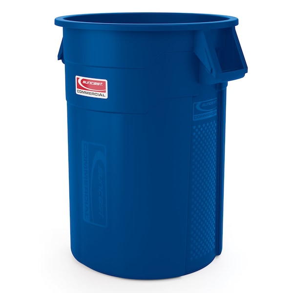 Suncast Commercial 55 GALLON UTILTIY TRASH CAN, BLUE TCU55BL - main