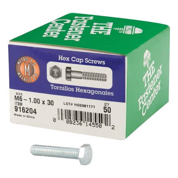 Hillman M6-1.00 mm D X 30 mm L Heat Treated Steel Hex Head Cap Screw, 50PK 916204 - main