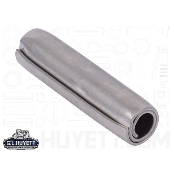 Huyett Coiled Spring Pin, Standard Duty, Nickel Plated 302/304 SS, 0.500 in Dia x 2.000 in Length SPC3P-500-2000 - main