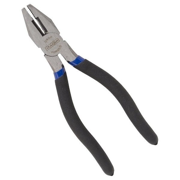 Vulcan Linesman Plier, 7 in OAL, 1.2 mm Cutting Capacity, 1-1/4 in Jaw Opening, Black/Blue Handle, 1 in W Jaw PC918-11 - main