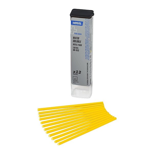 Markal Industrial Marker, Medium Tip, Yellow Color Family, Wax, 12 PK 096181 - main