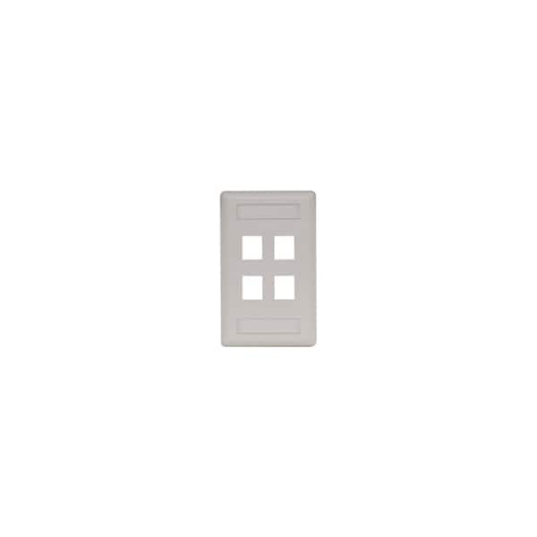 Hubbell Premise Wiring Hubbell 4-Socket IFP14OW Faceplate - 4 x Socket(s) - 1-gang - Office White IFP14OW - main