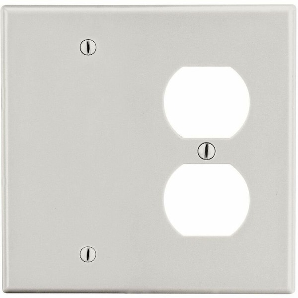 Hubbell Wiring Device-Kellems Wallplate, 2-Gang, 1) Duplex 1) Box Mount Blank, Light Almond P138LA - main