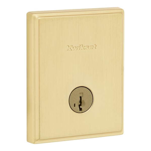 Kwikset Residential Deadbolts Single Cylinder Reversible Satin Brass 258TRCT-4S.STRKP - main