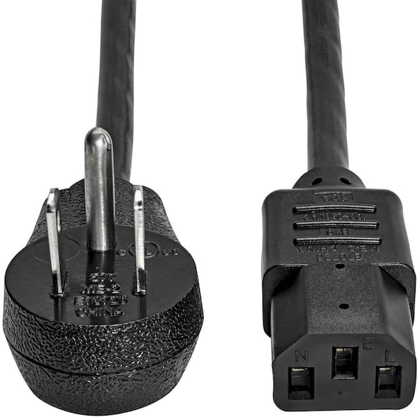 Eaton Tripp Lite Series Desktop Computer AC Power Cord, Right-Angle NEMA 5-15P to C13 - 10A, 125V, 18 P006-003-15D - main