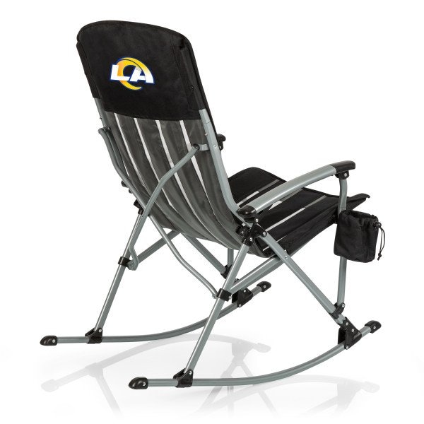 Picnic Time Family Of Brands Los Angeles Rams - Outdoor Rocking Camp Chair, (Black) 805-01-175-334-2 - main