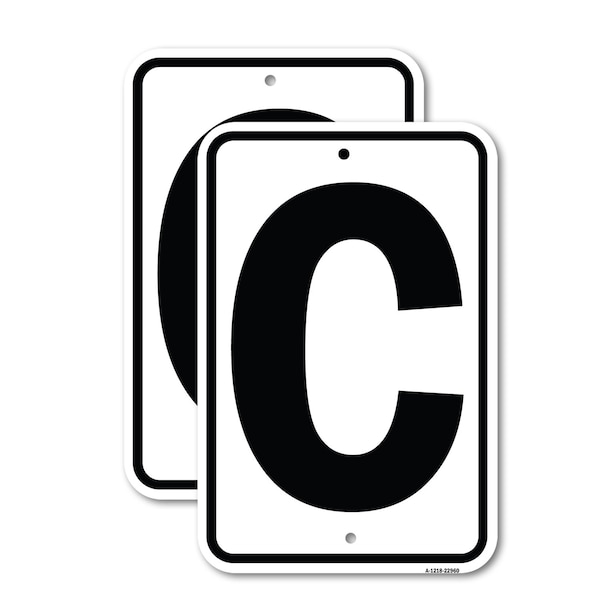 Signmission Sign with Letter C, 18'' X 24'' 2 Signs, Heavy Gauge Aluminum, 2PK A-1824-2PACK-22960 - main