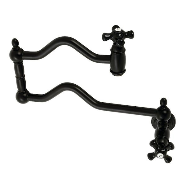 Kingston Brass Wall Mount Pot Filler Faucet, Matte Black KS2100PKX - main