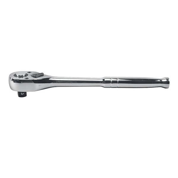 Klein Tools 1/2" Drive 72 Geared Teeth Round Head Style Hand Ratchet, 10" L, Chrome Plated Finish 65820 - main