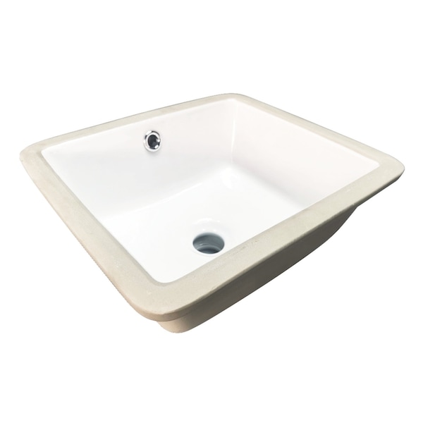 Kingston Brass 14" Ceramic Square Undermount Bathroom Sink, White EVB1412 - main
