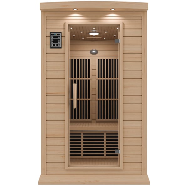 Steamspa 2-Person Carbon FAR Infrared Hemlock Wooden Indoor Home Sauna with LED Touch Control Panel SC-SS0009-0S - main
