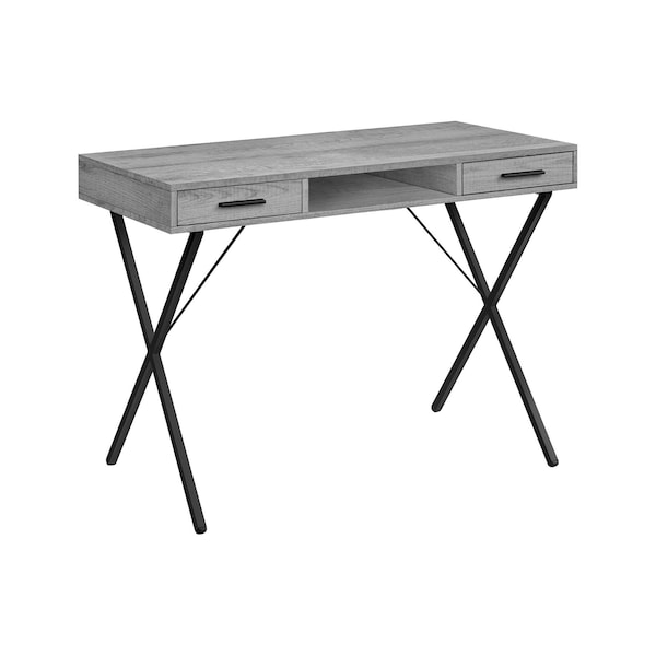 Homeroots 42" Gray and Black Computer Desk With Two Drawers 489880 - main