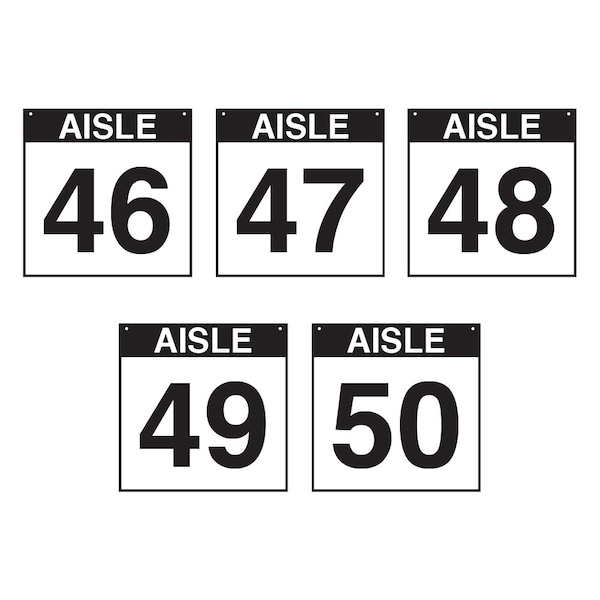 5S Supplies Warehouse Aisle 46-50 Sign - 24in x 24in - SINGLE - BRKT - PVC AISLE-46-50-24X24-SINGLE-BRKT - main