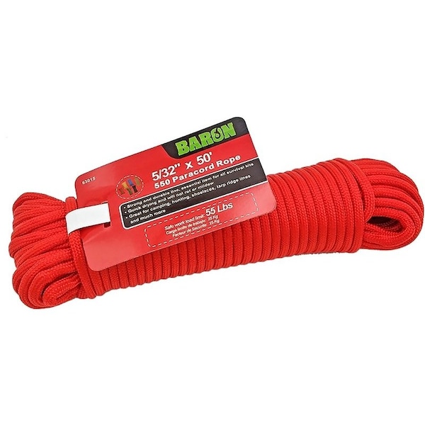 Baron 550 Paracord, 5/32 in Dia, 50 ft L 63015 - main