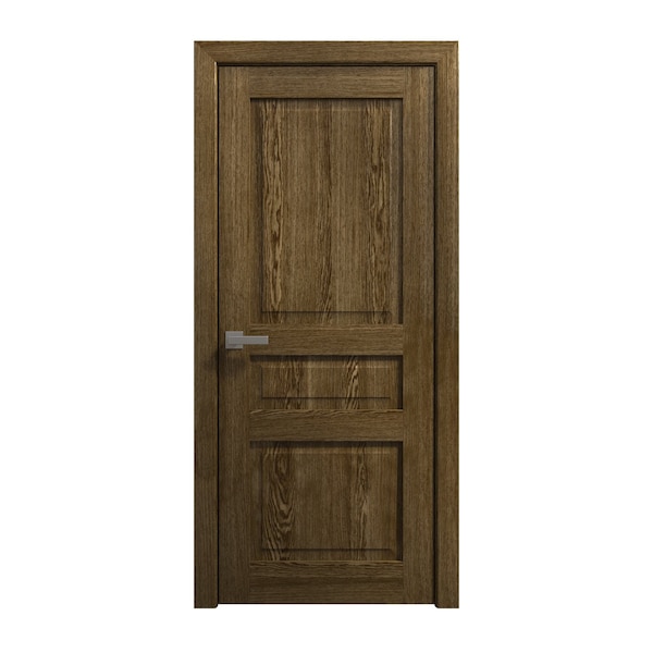 Sartodoors Interior Solid French Door 18 x 84 inches, Ego 5012 Marble Oak, Single Regular Panel Frame Handle EGO5012ID-DMR-1884 - main