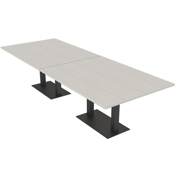 Skutchi Designs Rectangle Conference Table With Power, 48 in W, 120 in L, Ivory HAR-REC-48X120-DOU.BK-K458-NA - main