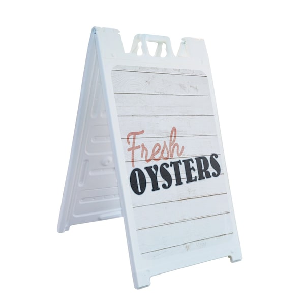 Signmission Oysters, A-Frame & 2 Decals Installed, Heavy-Duty Plastic Frame SBHD-D-2436-30408 - main