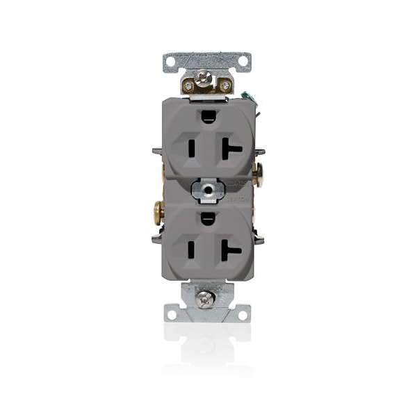 Leviton Duplex Receptacle/Oultet, 20 Amp C5362-GY - main