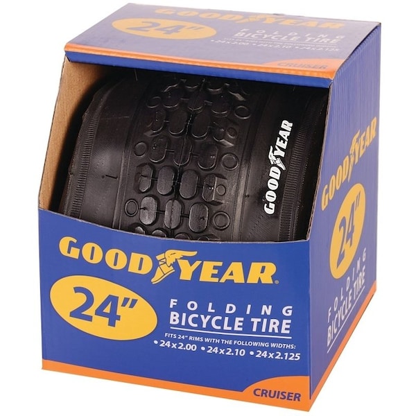Kent 91058 Cruiser Tire, Folding, Black, For 24 x 2 to 210 to 218 in Rim 91118 - main