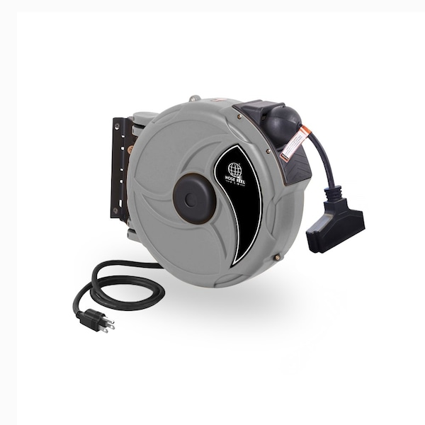 Queue Solutions Extension Cord Reel, Gray, 30 ft ECR-14G-GY-30 - main