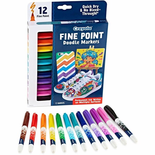 Crayola Doodle & Draw Fine Point Doodle Marker, 12 Colors, 24PK 58-8312 - main