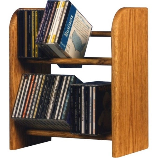 Wood Shed 204 Solid Oak 2 Row Dowel CD Rack 204 - main