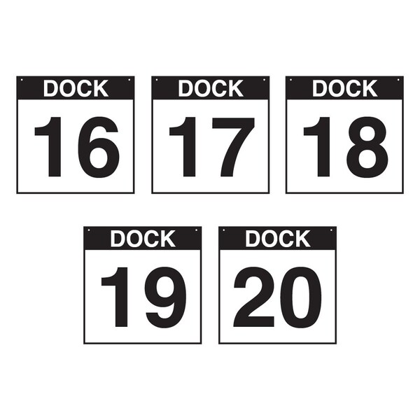 5S Supplies Loading Dock 16-20 Sign - ALM - 24in x 24in DOCK16-20-ALM-2424 - main