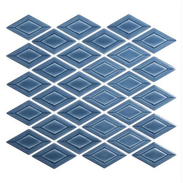 Andova Tiles SAMPLE-Venecia Adriatic 1-in. x 3-in. 3D Framed Diamond Glossy Porcelain Wall Mosaic Tile SAM-ANDVEN1432 - main