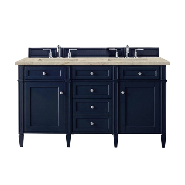 James Martin Vanities Brittany 60" Double Vanity, Victory Blue, w/ 3 CM Tajnar Eclos Top w/FreePower Wireless Charger 650-V60D-VBL-FTJR - main