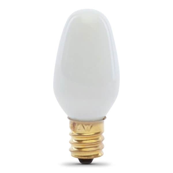 Feit Electric BP4C7/W/4 Incandescent Lamp, 4 W, Candelabra E12 Lamp Base, 2700 K Color Temp, 3000 hr Average Life BP4C7/W/4/RP - main