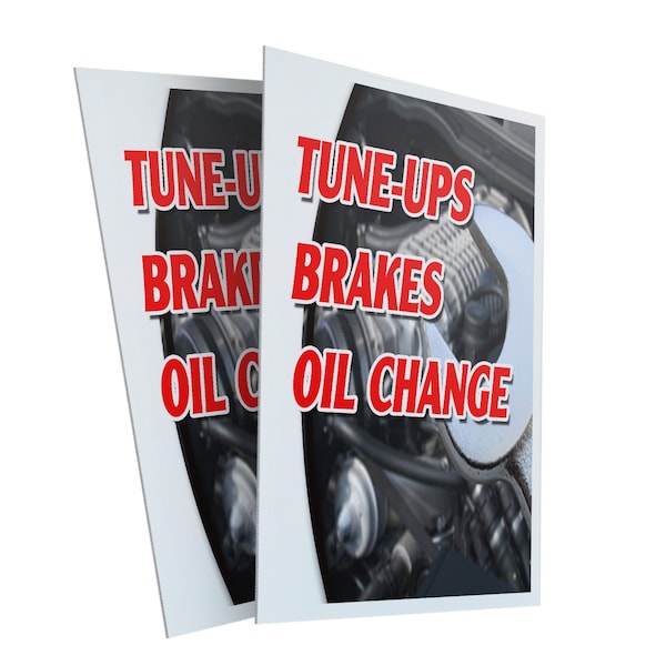 Signmission Tune Ups Brakes Oil Change, Plastic Signs Only 24 Inch x 36 Inch, Corrugated Plastic, 2PK CSB-2436-2PACK-TuneUpsBrakesOilChange - main