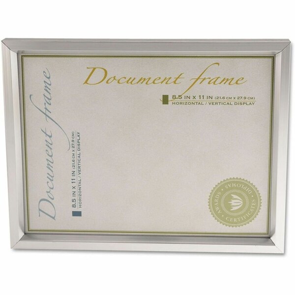 Universal Universal Plastic Document Frame, for 8 1/2 x 11, Easel Back, Metallic Silver UNV76853*** - main